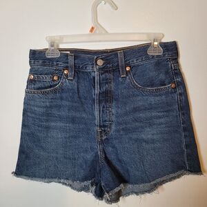 Levi's Blue Ribcage Shorts Hidden Button fly Size 29